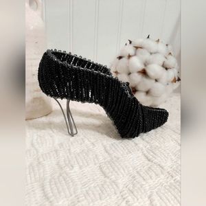 Beaded Black High Heel Decor - Paris, France Decor